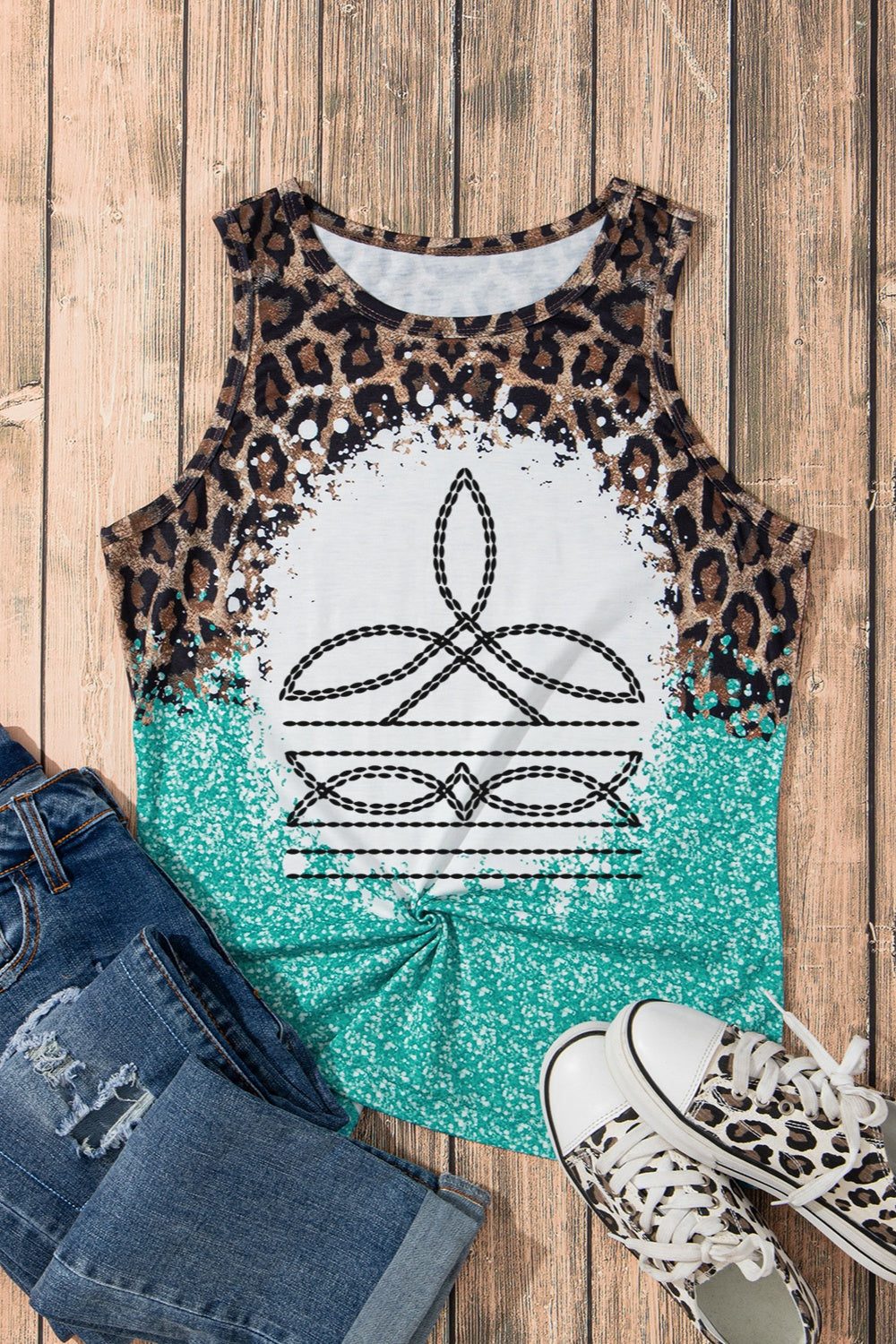 Stilla | Geometrisk Rund Halset Tank