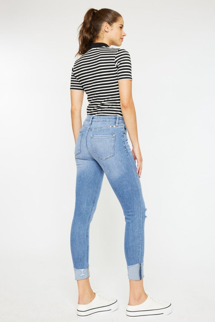 Stilla | Distressed Katteviduer Knap-til-fly Jeans