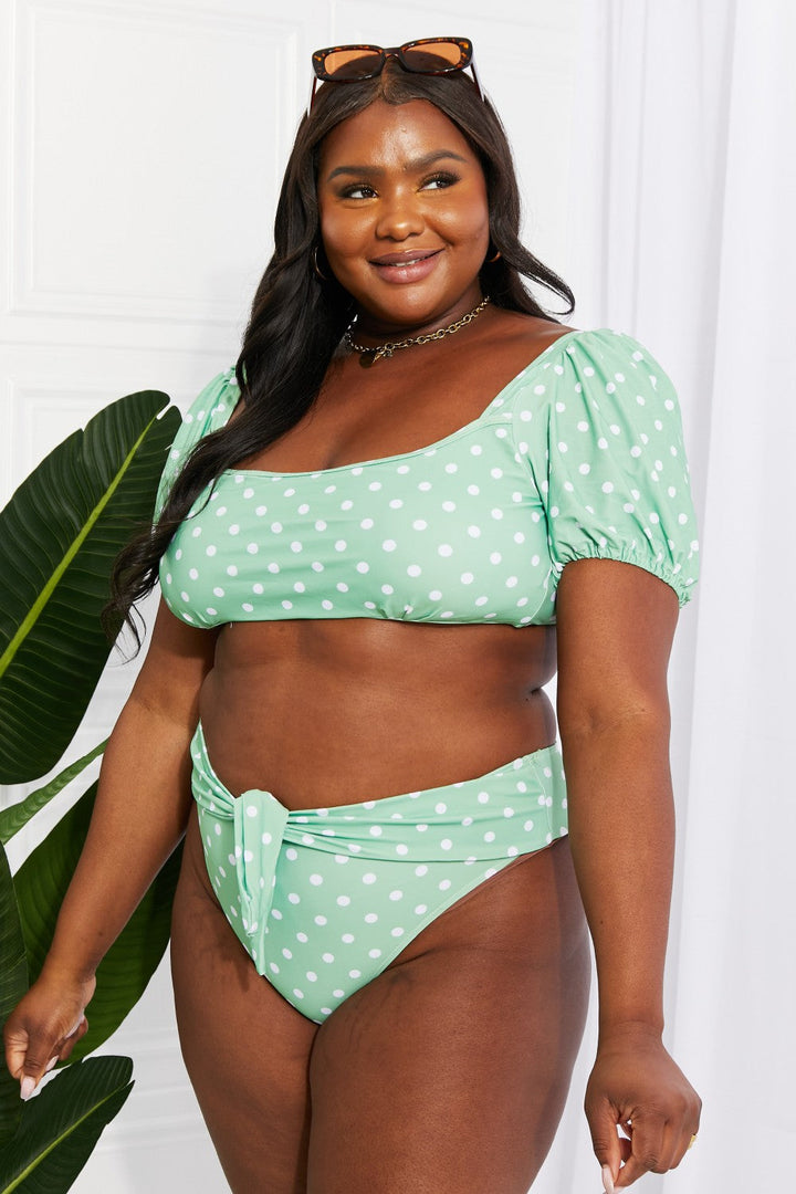 Stilla | West Swim Vacay Ready Puff Sleeve Bikini I Gum Leaf