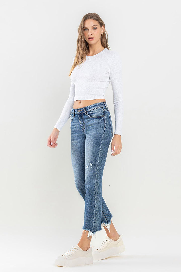 Stilla | Mid Rise Frayed Hem Jeans