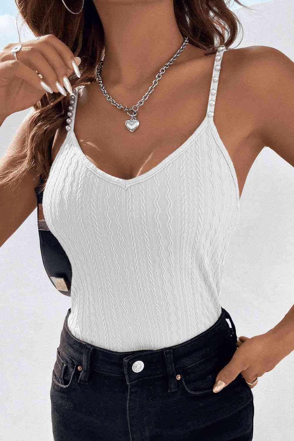 Stilla | Detalje Spaghetti Stropper Kabelstrik Cami