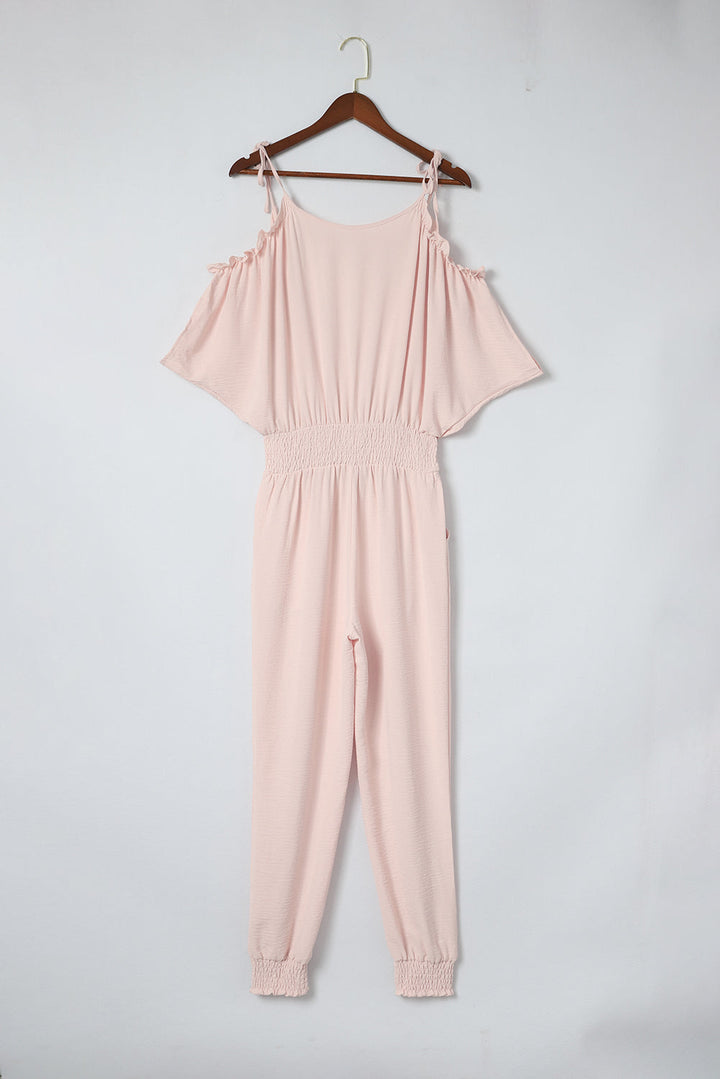 Stilla | Surplice Cold Shoulder Jumpsuit