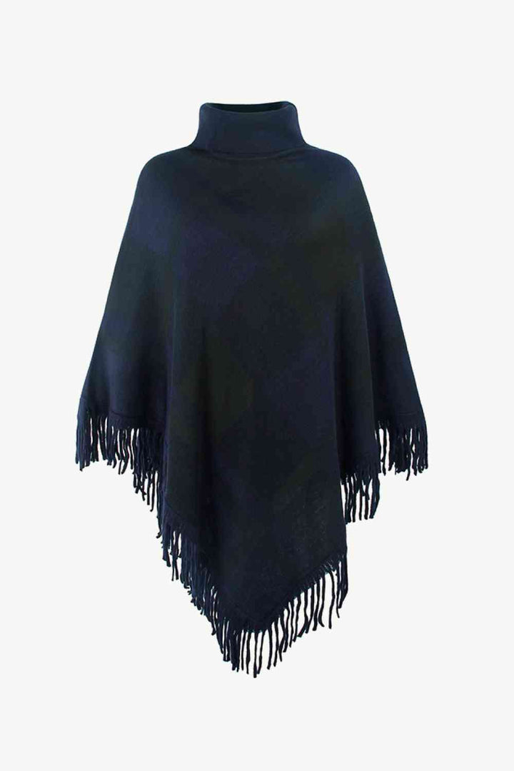 Stilla | Turtleneck Frynse Kant Poncho