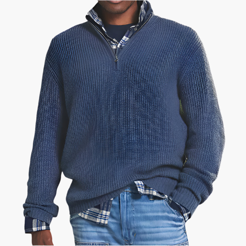 Stilla | Strikpullover med Lynlås - Business Casual til Hverdag & Kontor