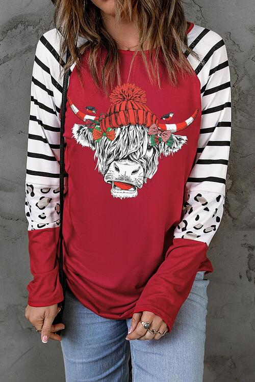 Stilla | Grafisk Stribet Langærmet T-shirt