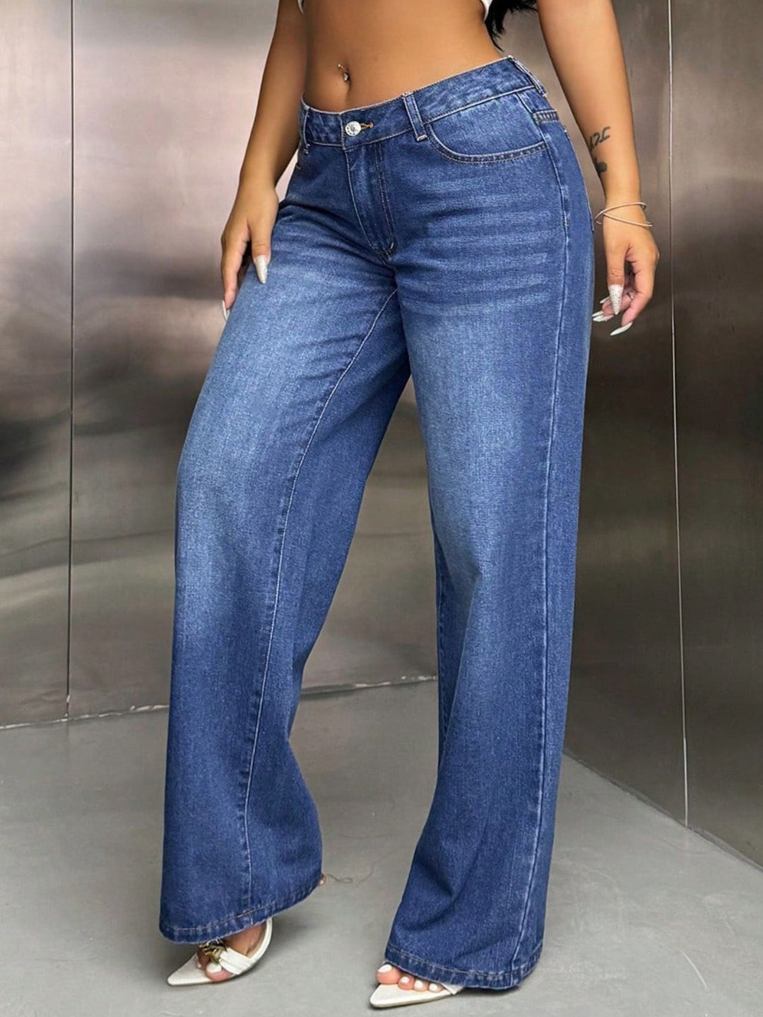 Stilla | Leg Jeans med Lommer