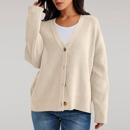 Stilla | Nakke Knap Front Cardigan
