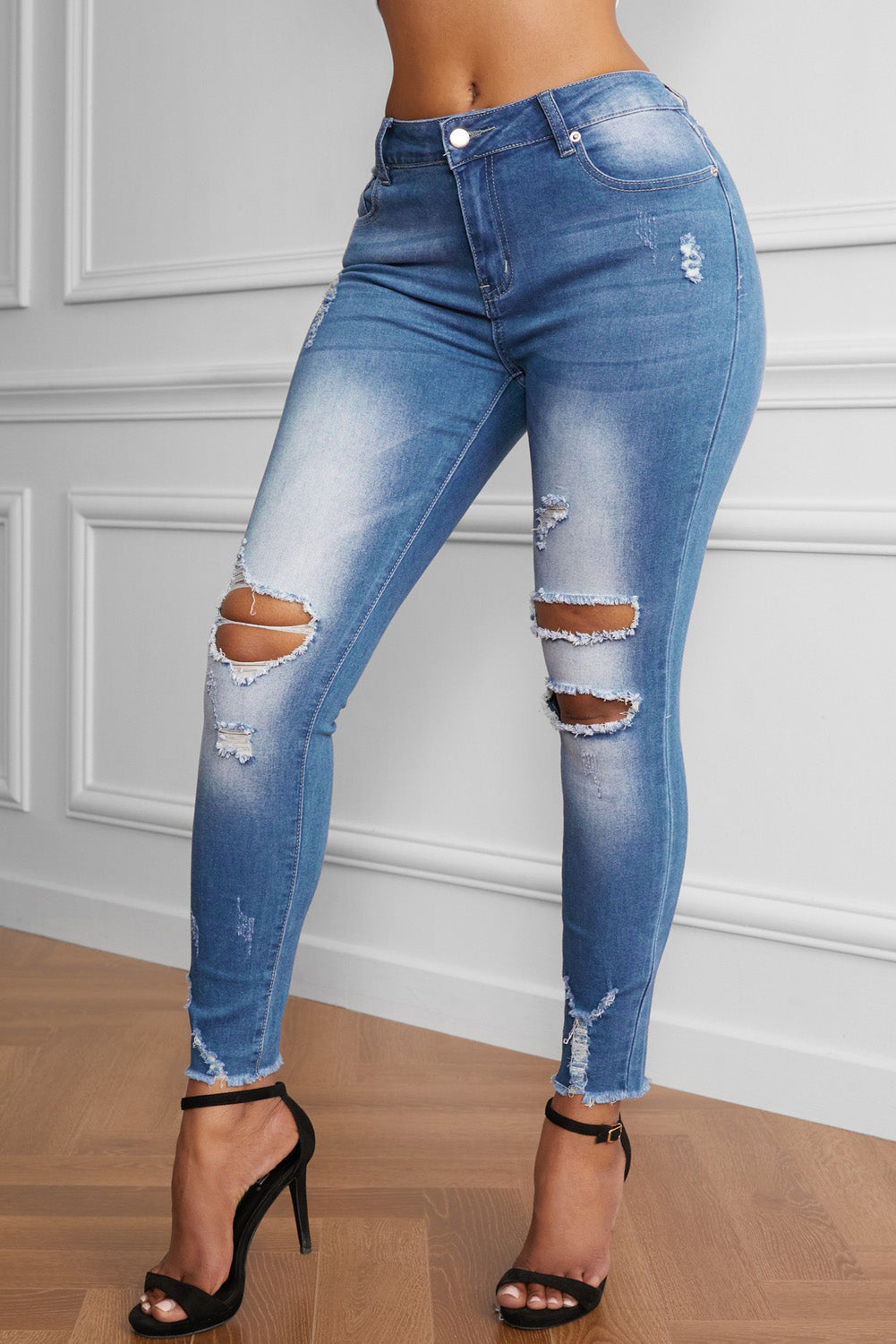 Stilla | Faded Mid Høj Talje Jeans