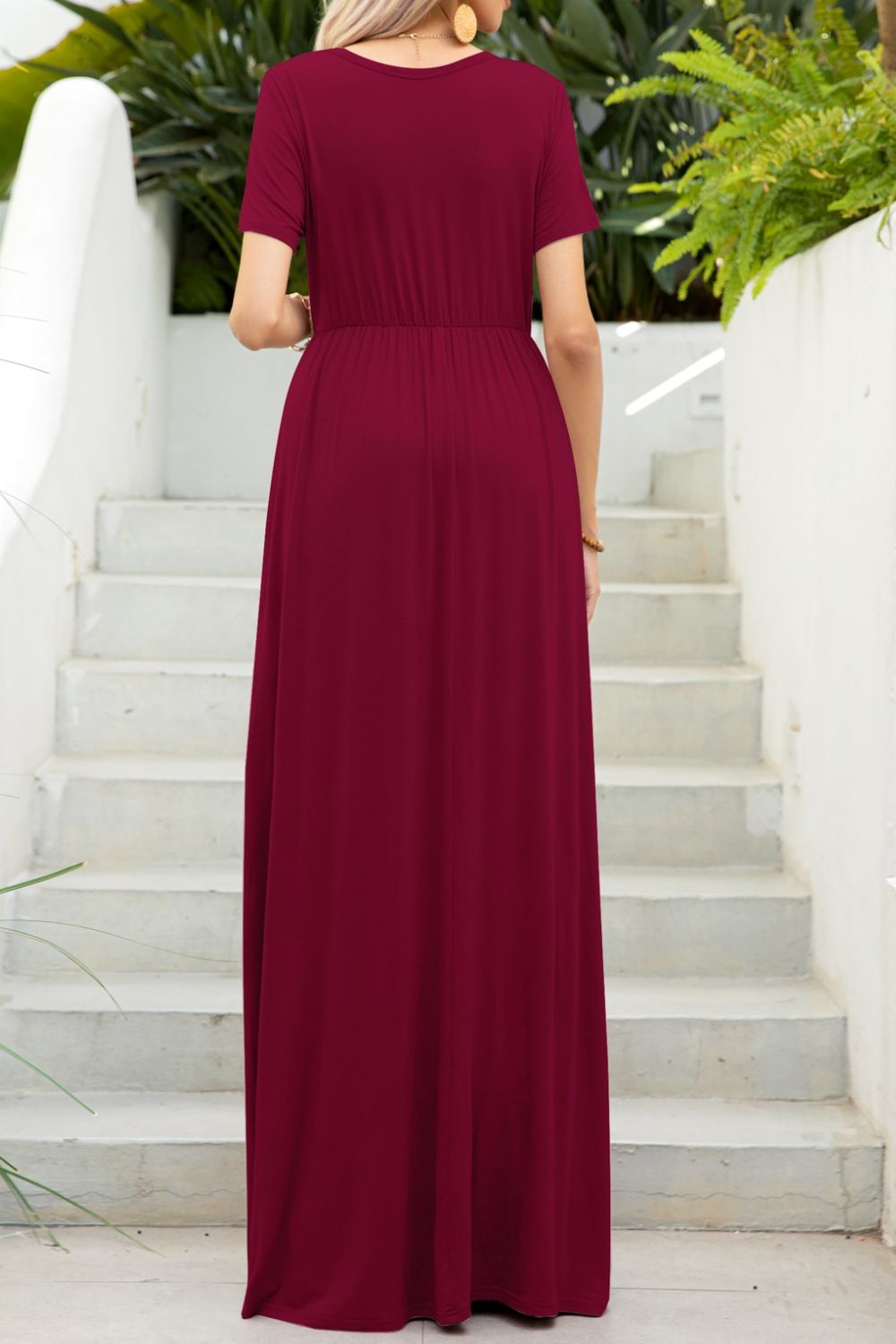 Stilla | Neck Maxi Tee Kjole Med Lommer