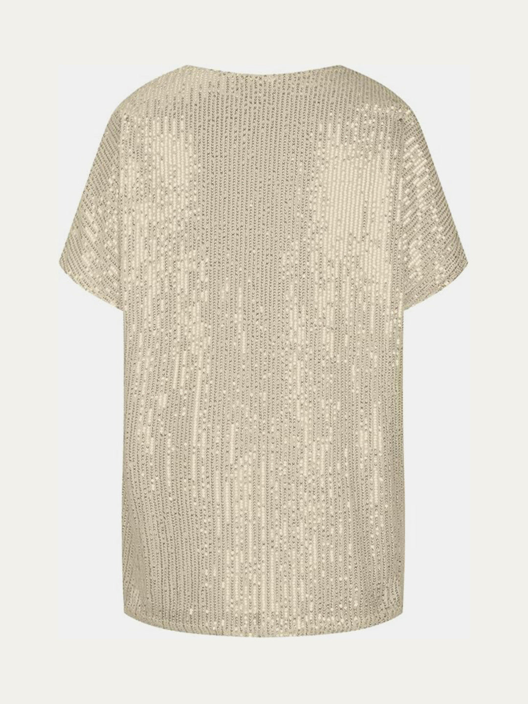 Stilla | Plus Size Paillet V-Hals Kortærmet Top