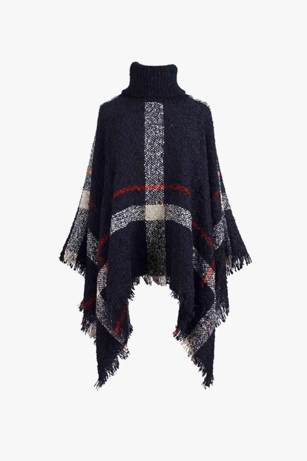 Stilla | Turtleneck Raw Hem Poncho