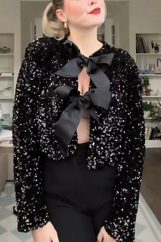 Stilla | Muligheder for at fejre, necktie-front-sløjfe palietjakke