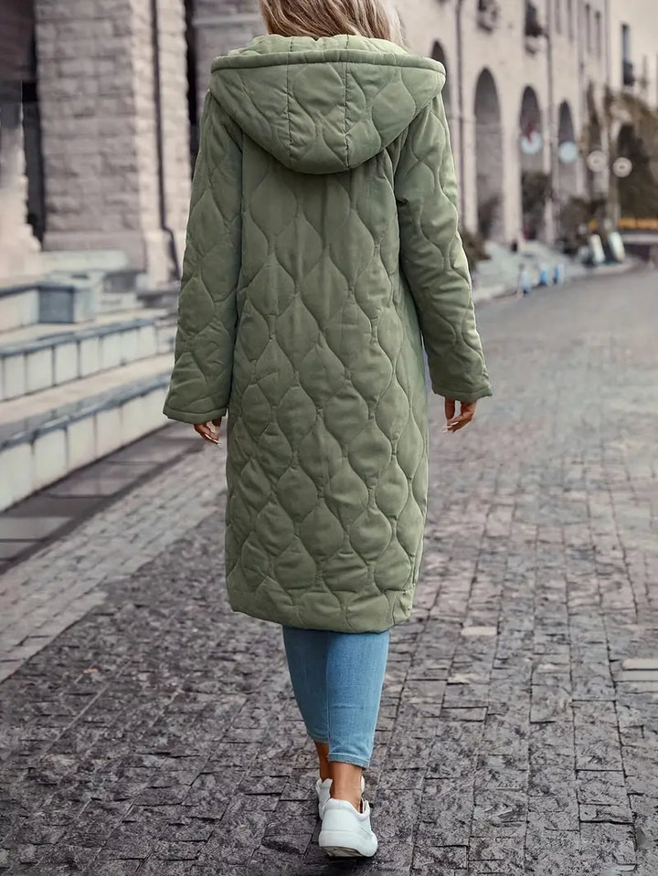 Stilla | Puffet Bomuld Frakke Med Hætte Og Lange Ærmer