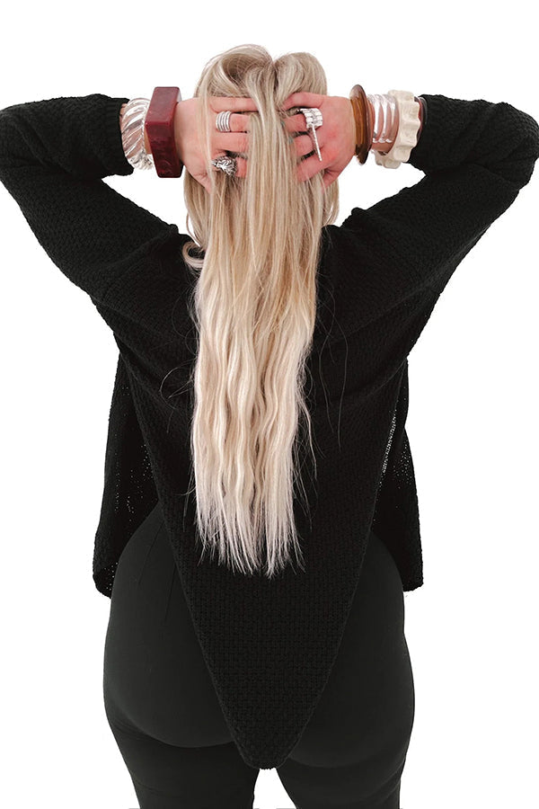 Stilla | Cozy Strikket Mellemlang Cardigan med Lange Ærmer