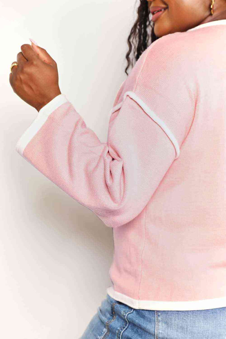 Stilla | Tag Kontrastdetalje Dropped Shoulder Strik Top