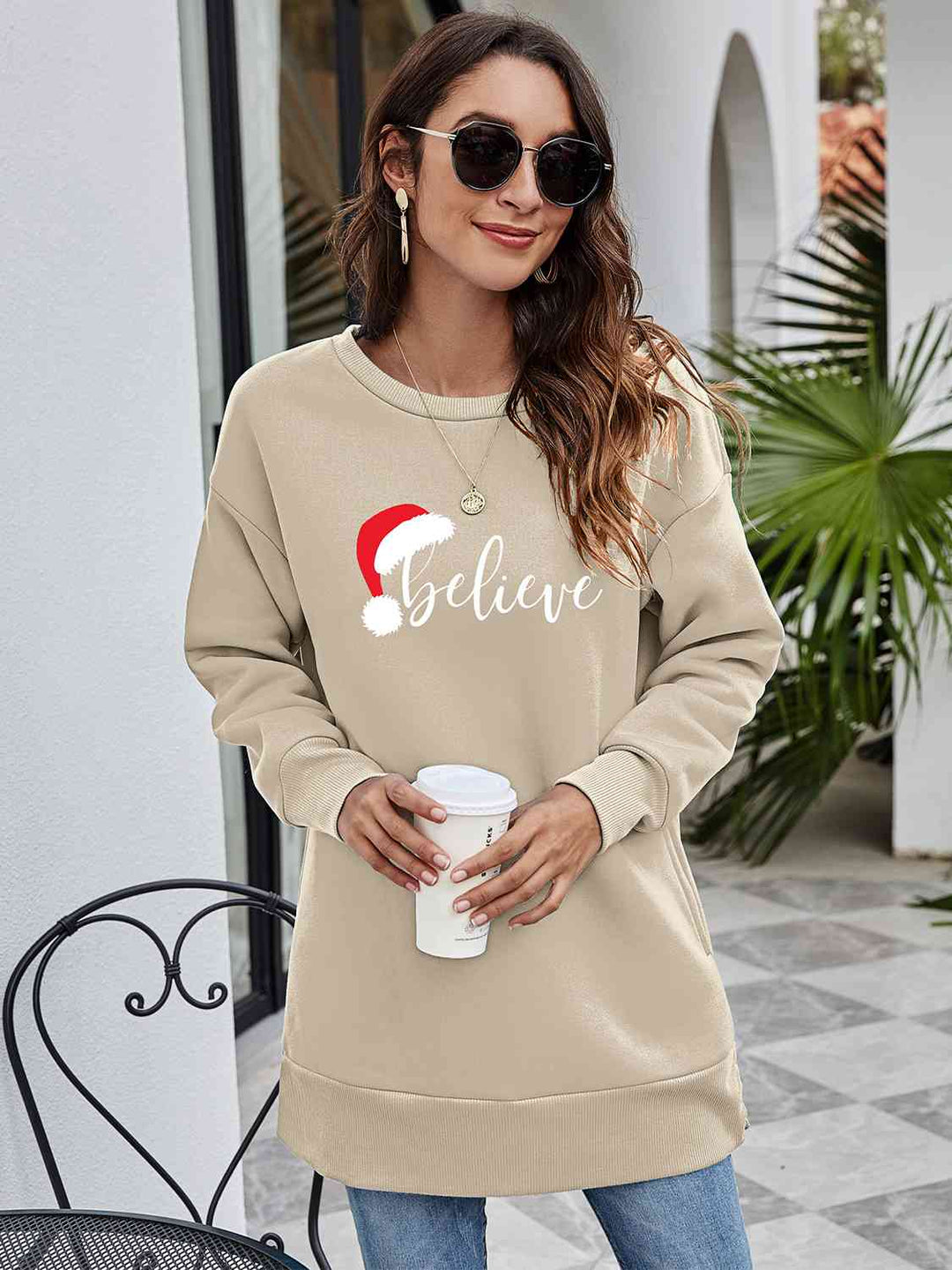 Stilla | Grafisk Tunika Sweatshirt