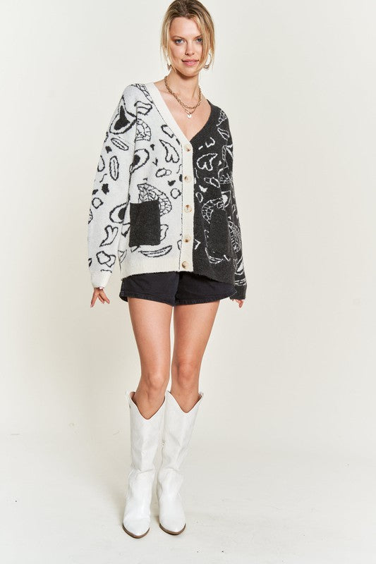 Stilla | Paisley Og Farveblok Cardigan