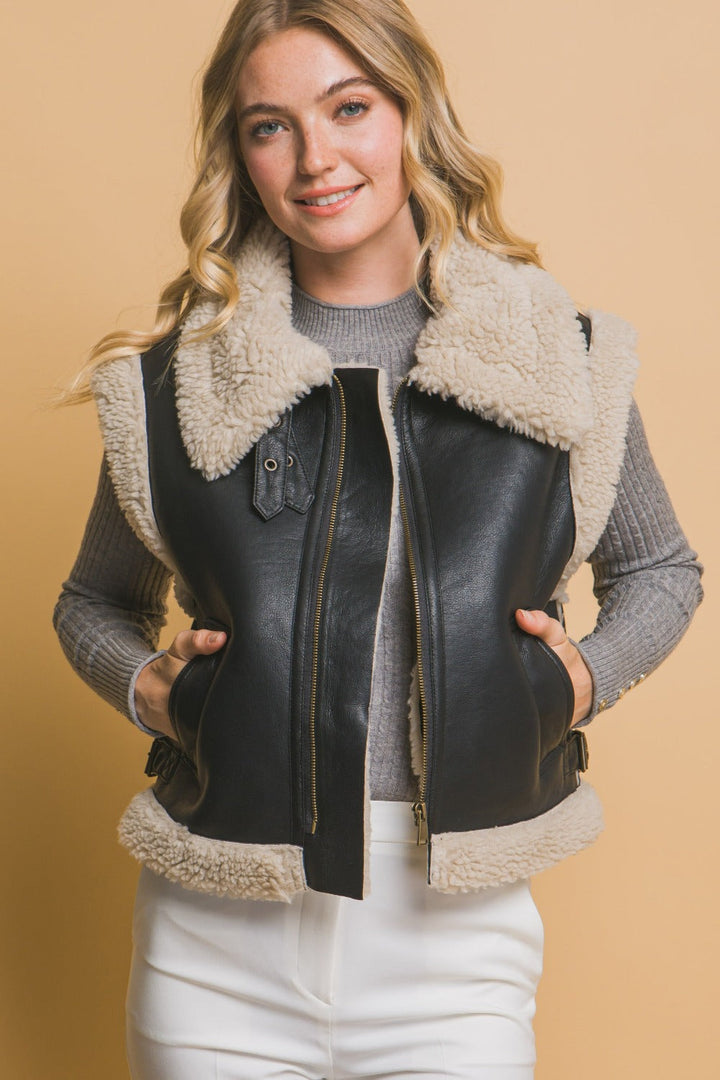 Stilla | Sherpa Vest Love Tree Med Lynlås og Lommer