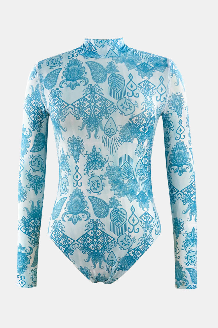 Stilla | Mock Neck Langærmet Én-delt Badetøj