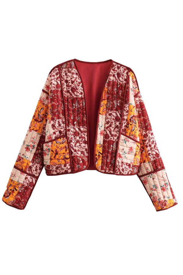 Stilla | Casual kort strikjakke quilted bomuldsjakke