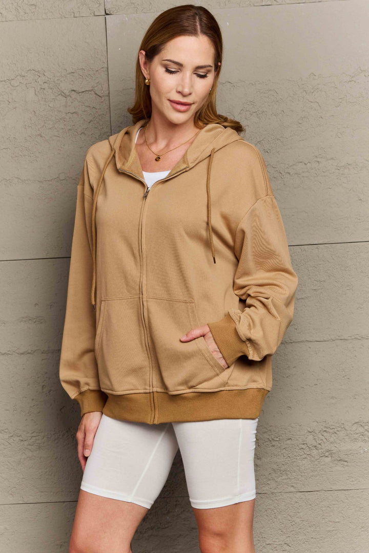 Stilla | Plus Size Zip Up Langærmet Hættetrøje