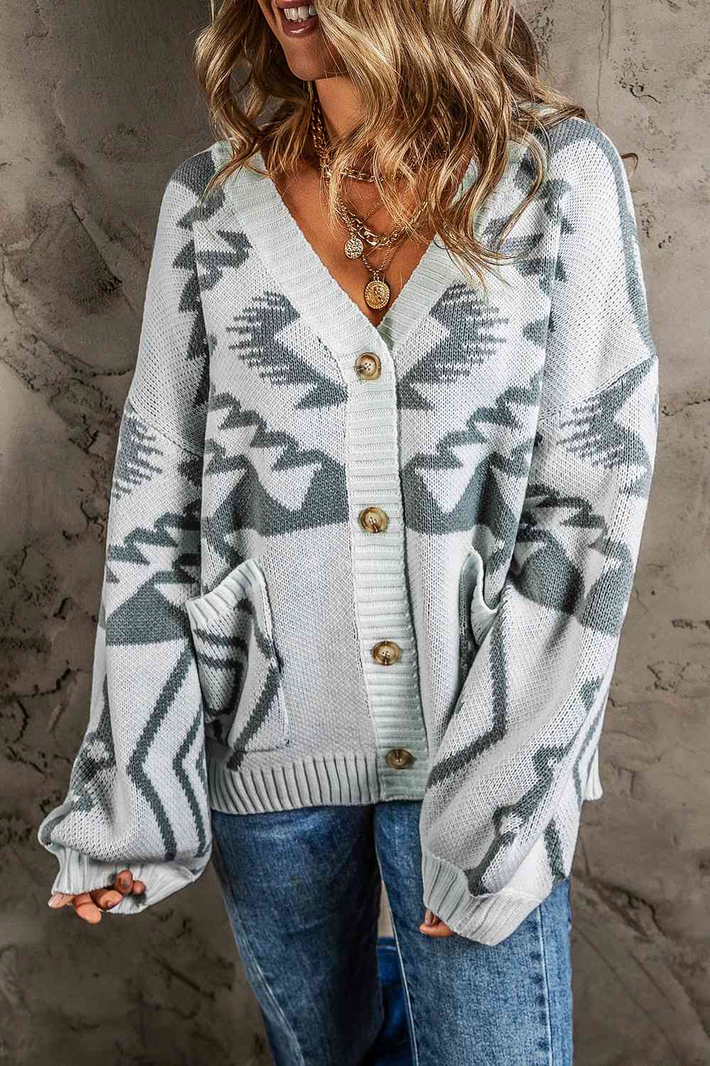 Stilla | Knapper Op V-hals Langærmet Cardigan