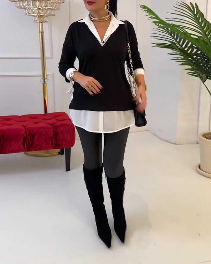 Stilla | Sort og Hvid Patchwork Revers