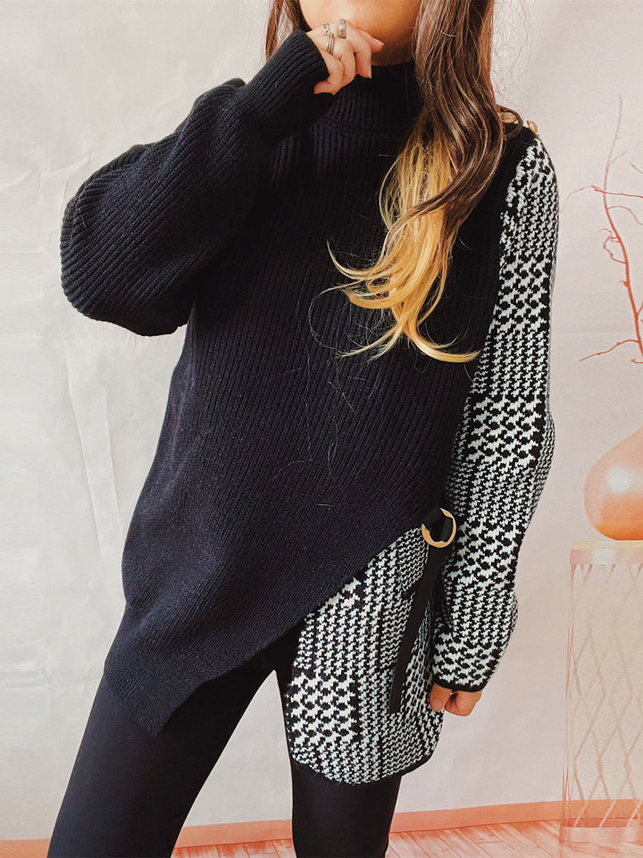Stilla | Højhalset Langærmet Slids Sweater