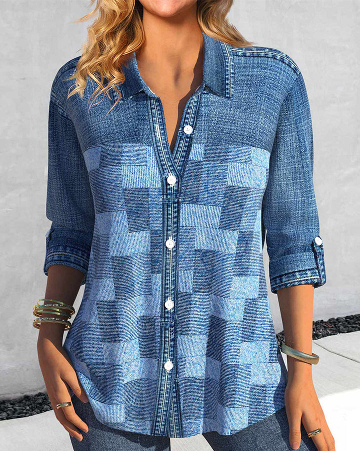 Stilla | Denim Effekt Print