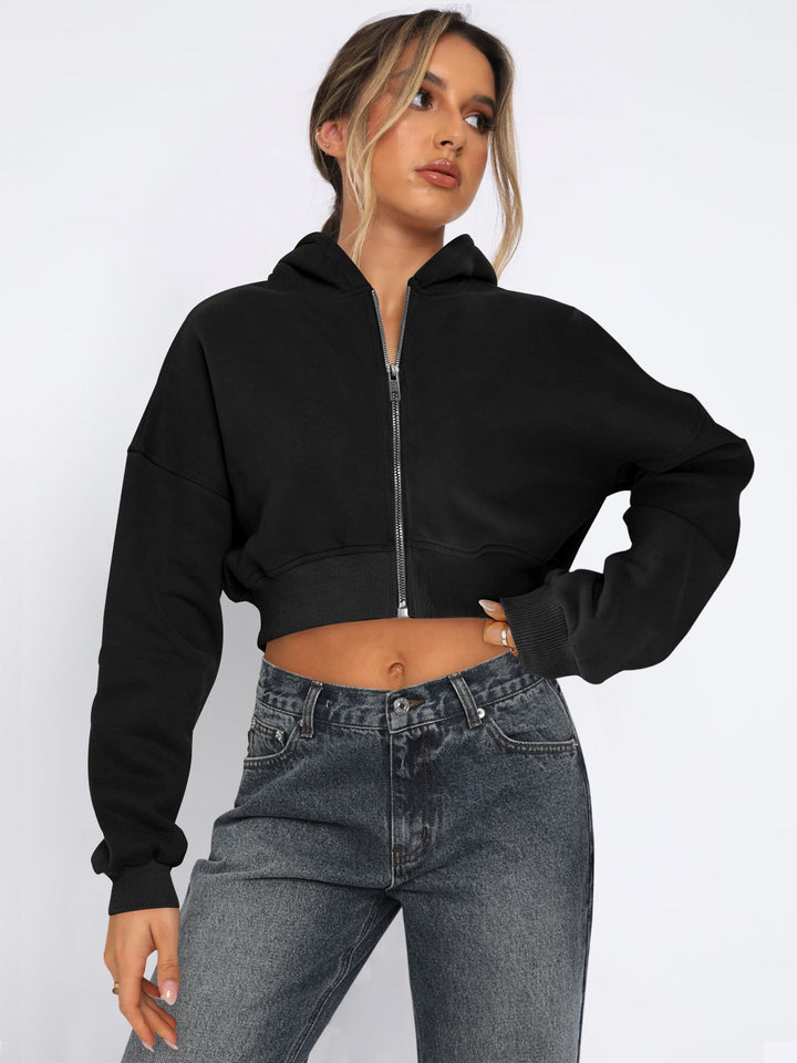 Stilla | Fleece-Hoodie med Lynlås