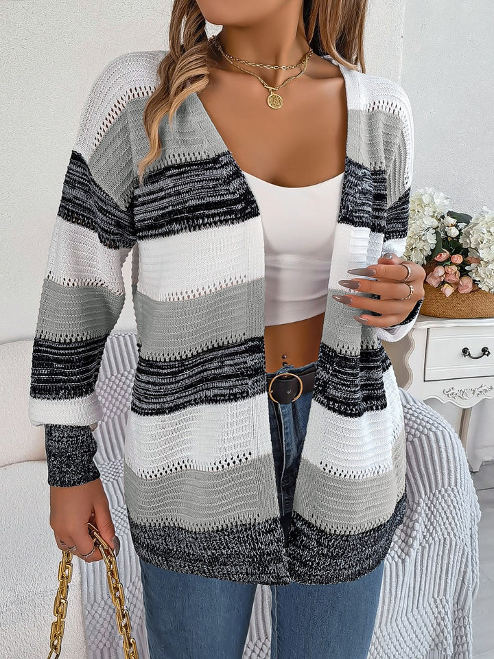 Stilla | Stribet Åben Front Cardigan