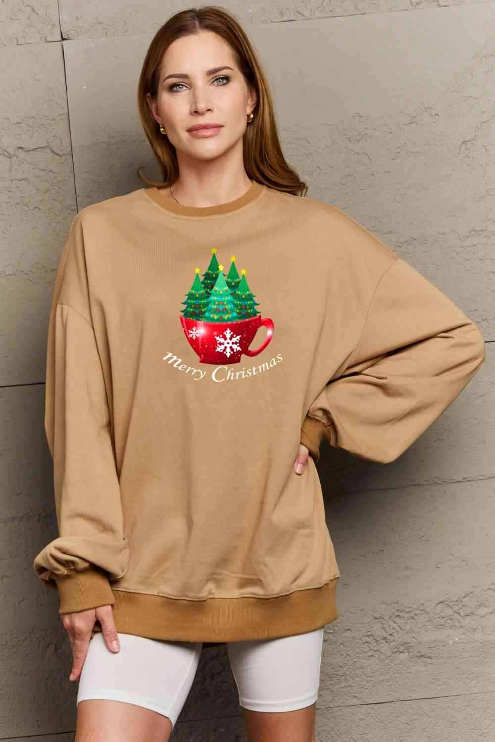 Stilla | Love Full Size Glædelig Jul Grafisk Sweatshirt