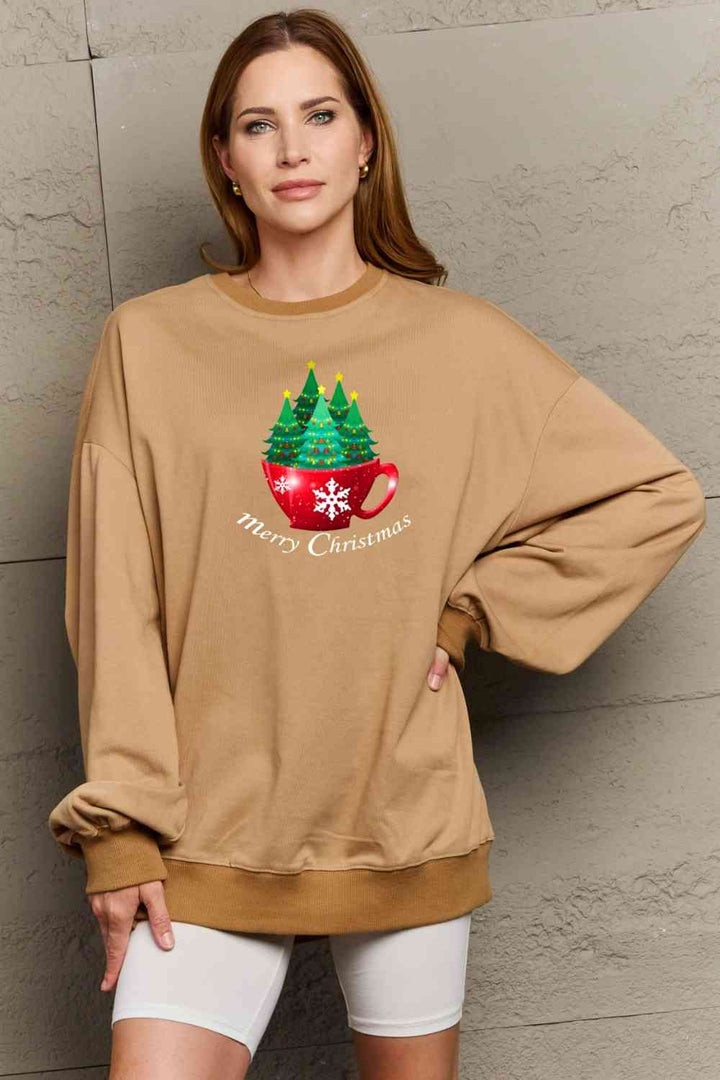 Stilla | Love Full Size Glædelig Jul Grafisk Sweatshirt