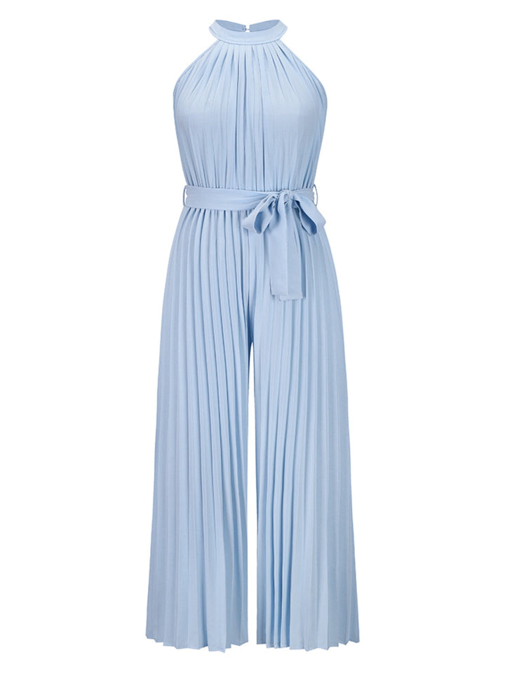 Stilla | Bundet Plisseret Ærmeløs Jumpsuit