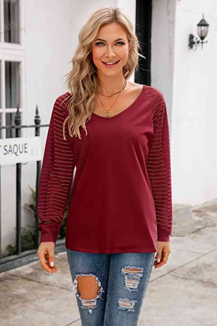 Stilla | Neck Lang Raglan Ærme Top