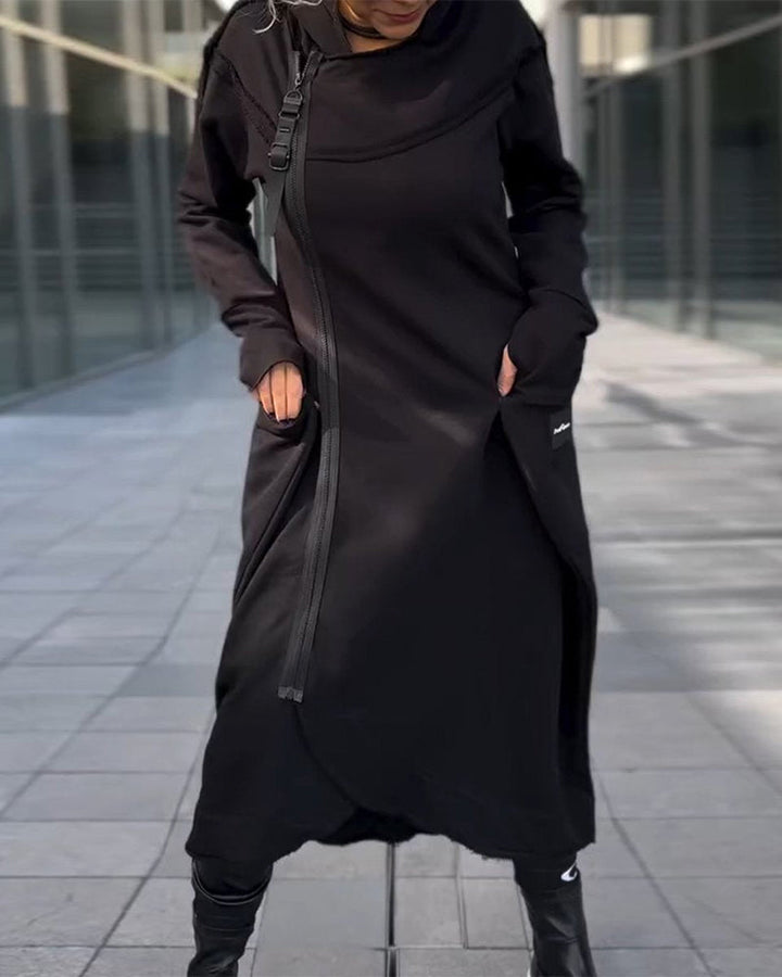 Stilla | Ensfarvet Elegant Løst Kjole