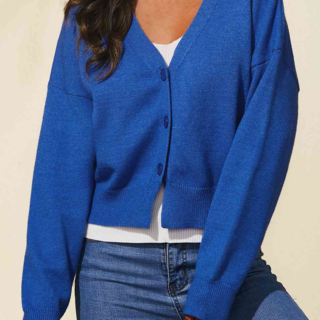 Stilla | Hals Knappe Op Lang Ærme Cardigan