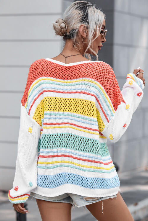 Stilla | Stribet Rund Hals Langærmet Sweater