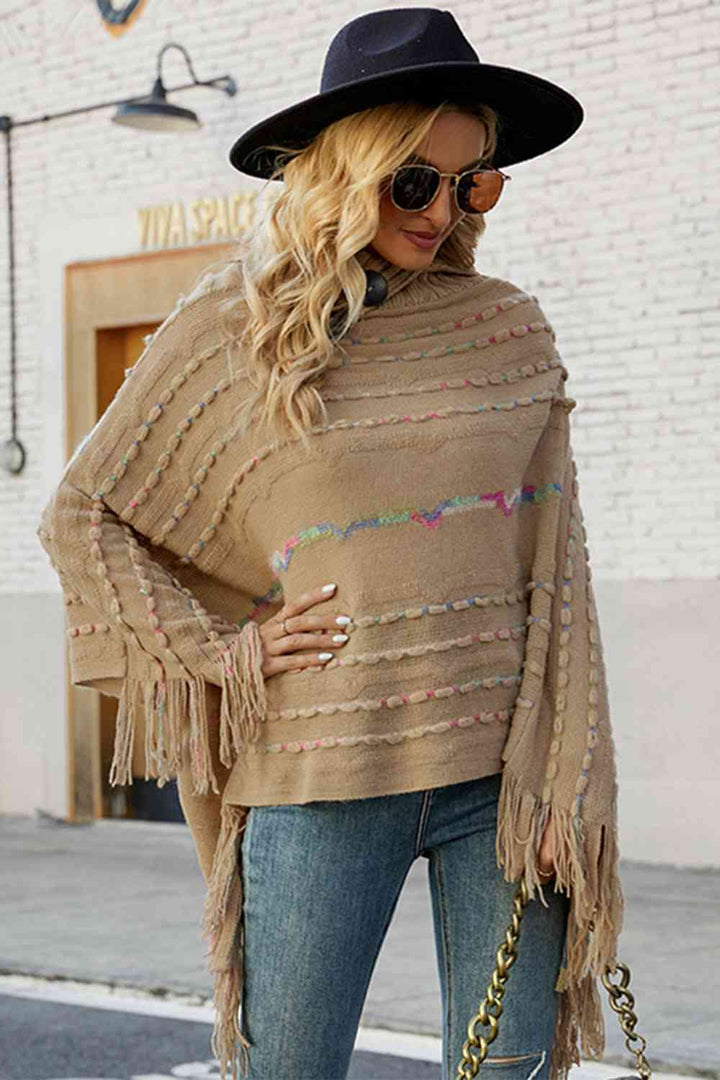 Stilla | Ærme Frynsedetalje Poncho
