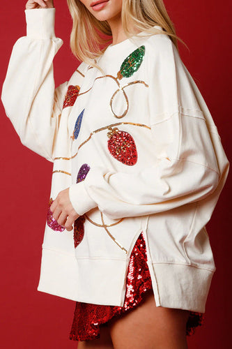 Stilla | Julelys Pailletter Slids Pullover Sweatshirt