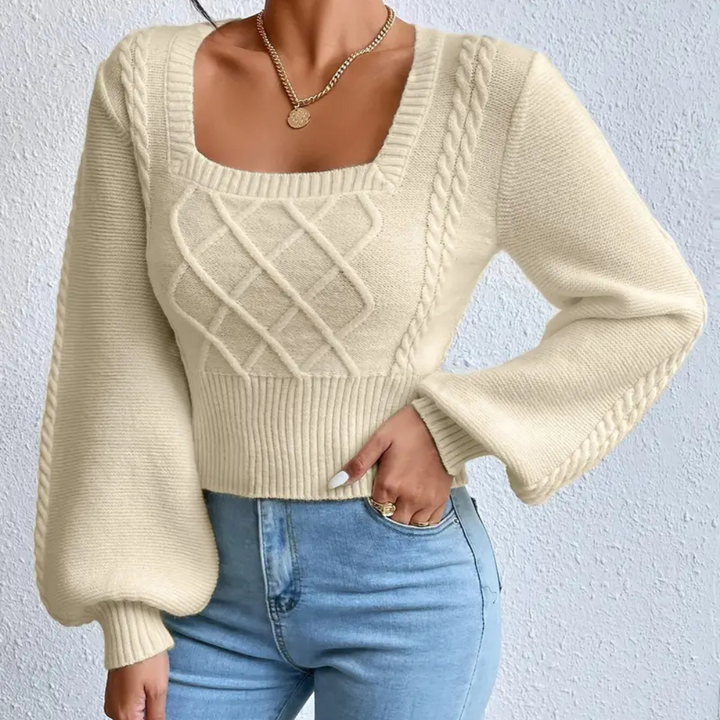 Stilla | Sweater med Firkantet Krave til Kvinder