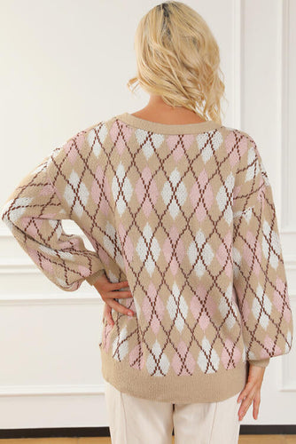 Stilla | up Geometrisk Dropped Shoulder Cardigan
