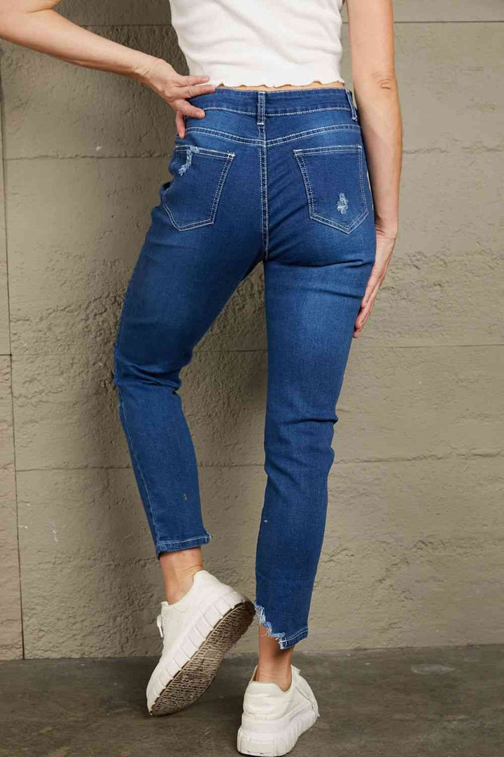 Stilla | Høj Talje Distressed Hem Detail Jeans