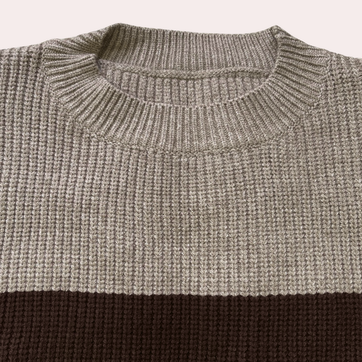 Stilla | Two-Tone Striktrøje med Udsnit Ærmer