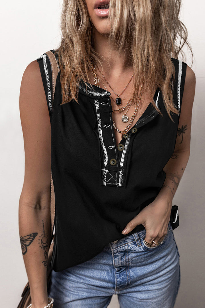 Stilla | Stitching Rund Hals Tank