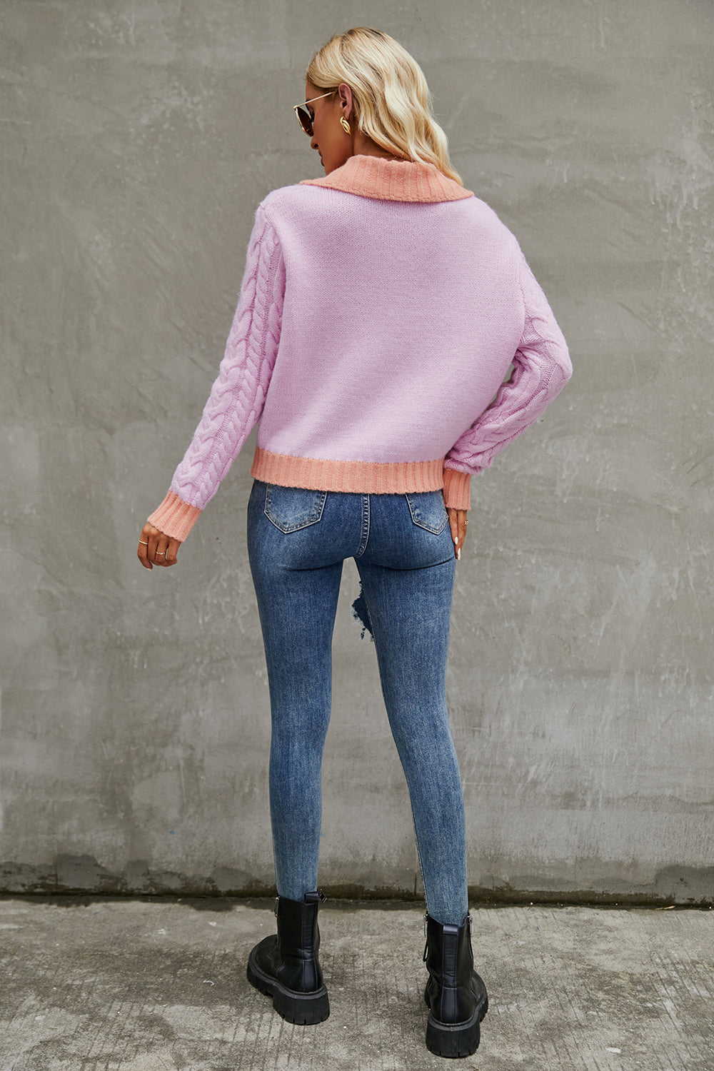 Stilla | Krave-Nakke Kabelstrik Cardigan