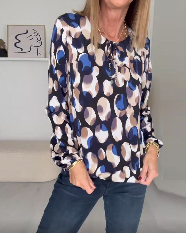 Stilla | Printet Elegant Bluse med Stropper