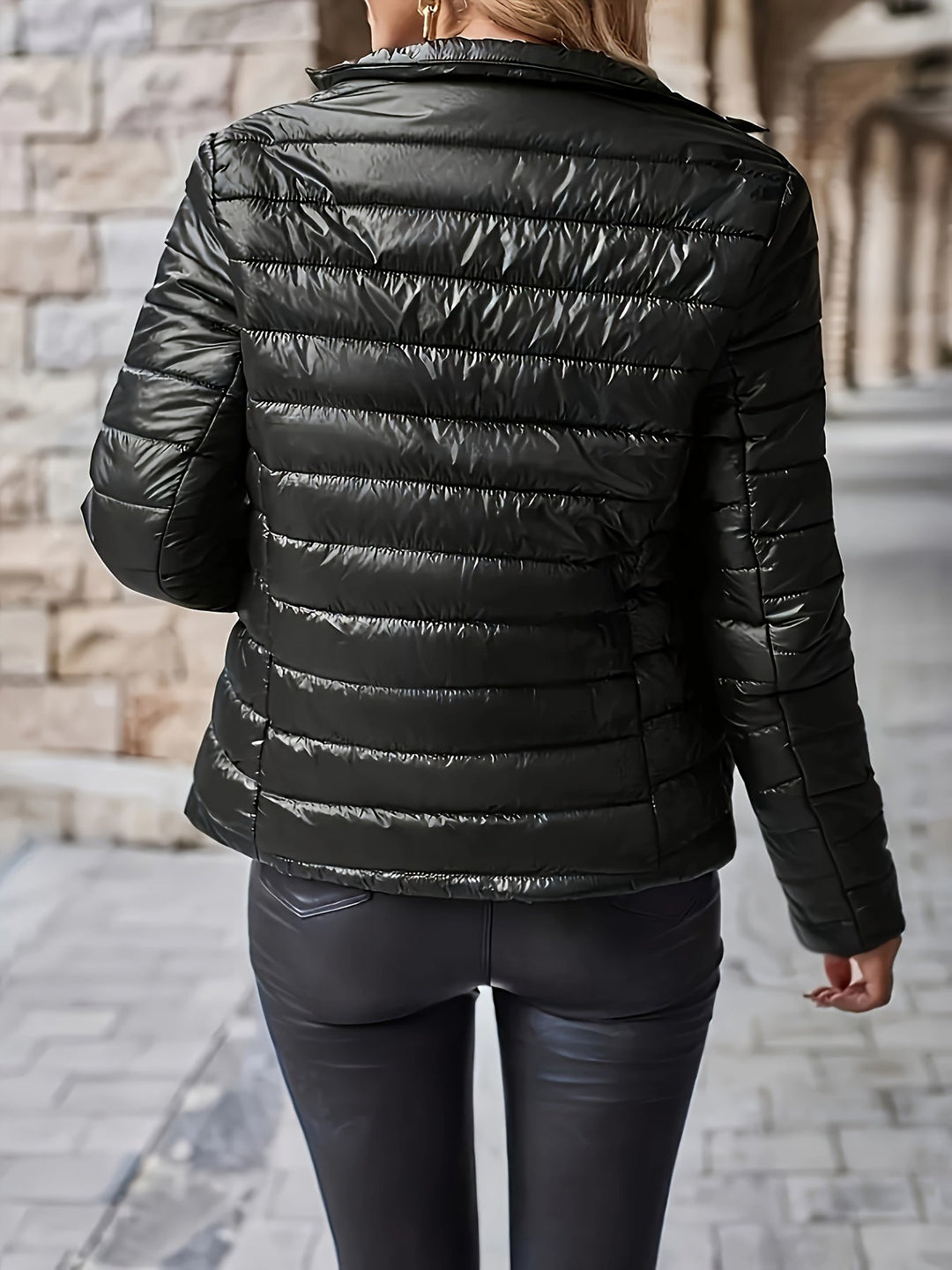 Stilla | Elegant Polyamid-Puffermantel med Ståkrave og Lommer