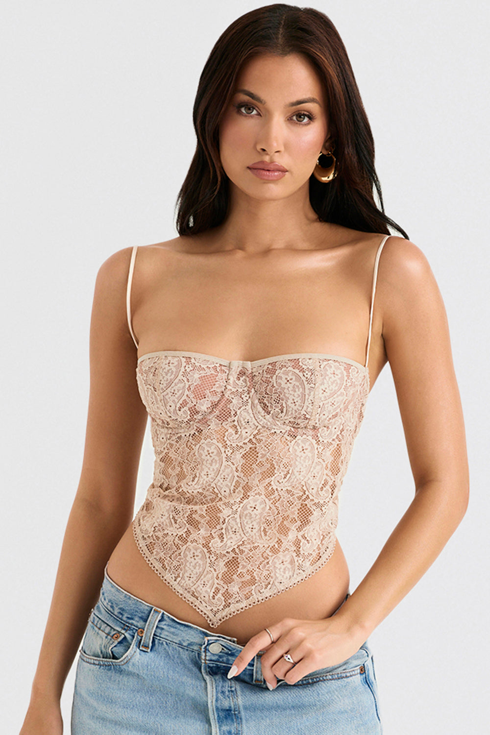 Stilla | Cremefarvet Paisley Blonde Top