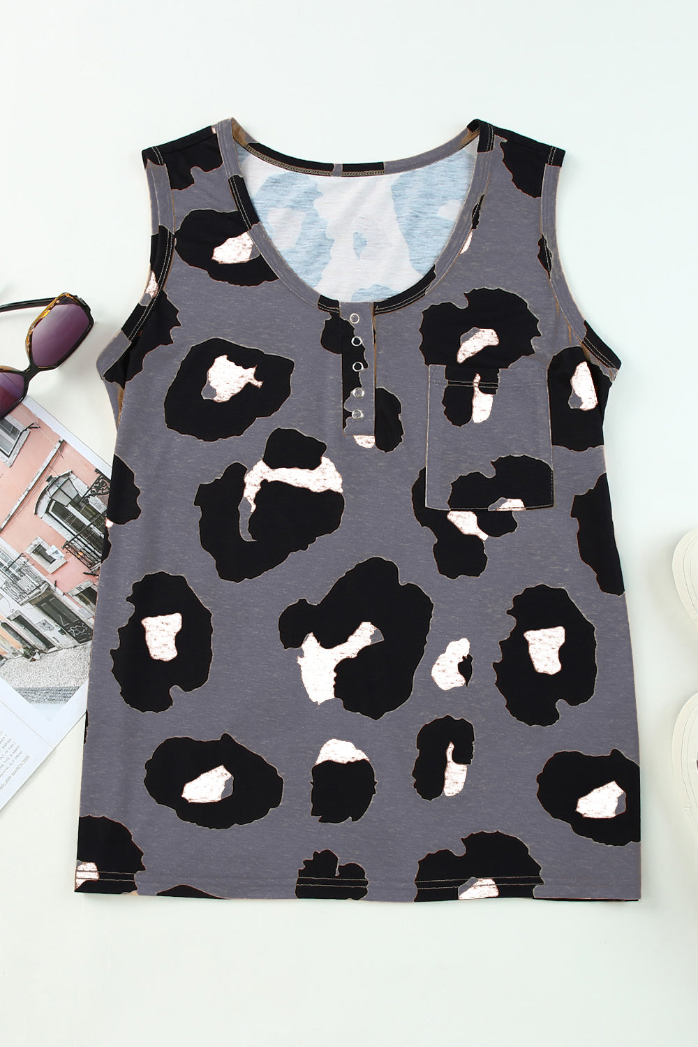 Stilla | Leopard Rund Hals Tank
